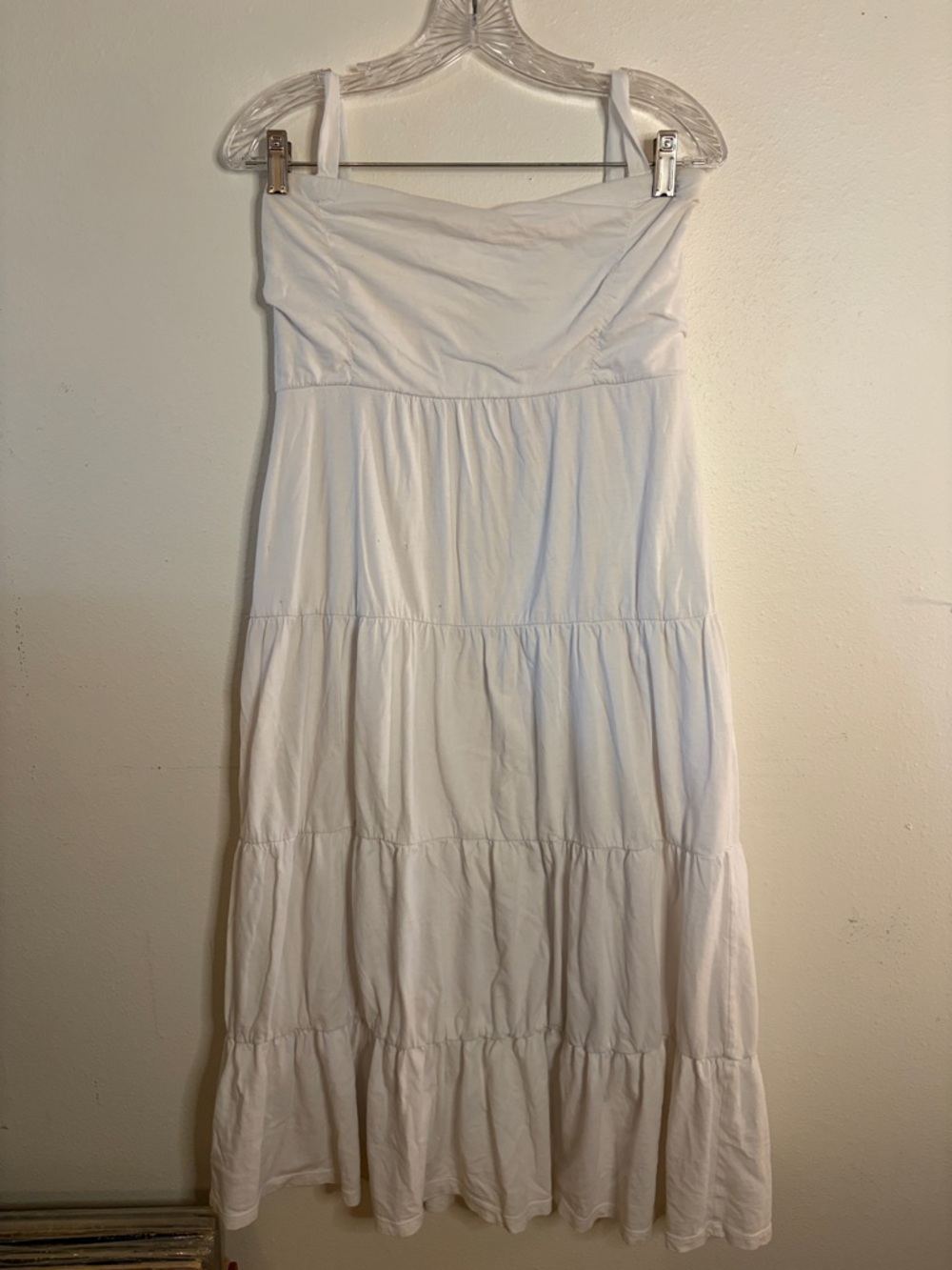 Soma White Strapless Tiered Maxi Dress